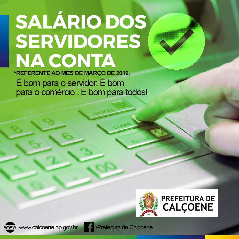 Salario dos servidores na conta!