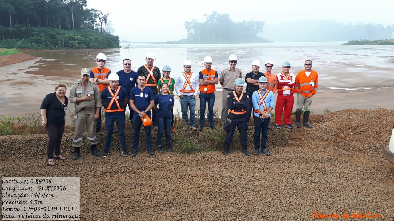 DEFESA CIVIL E OUTROS ORGÃOS REALIZAM VISITA TÉCNICA A EMPRESA BEADELL EM SERRA DO NAVIO PARA PREPARAÇÃO DE UM SIMULADO DE ROMPIMENTO DE BARRAGENS