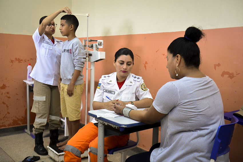 Escola de Gestão Compartilhada Militar oferta ação de saúde e cidadania no bairro Pantanal