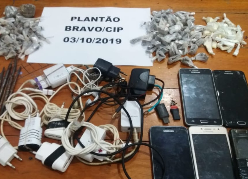 Agentes do IAPEN encontram celulares e drogas em Pavilhão de provisõrio