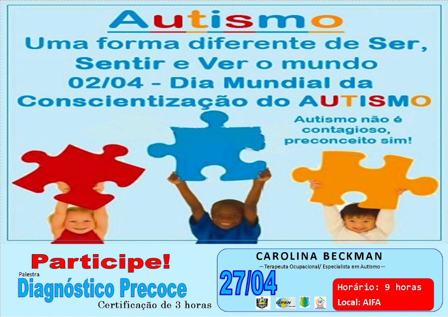 Unidade Psicossocial do IAPEN realizará palestra sobre autismo