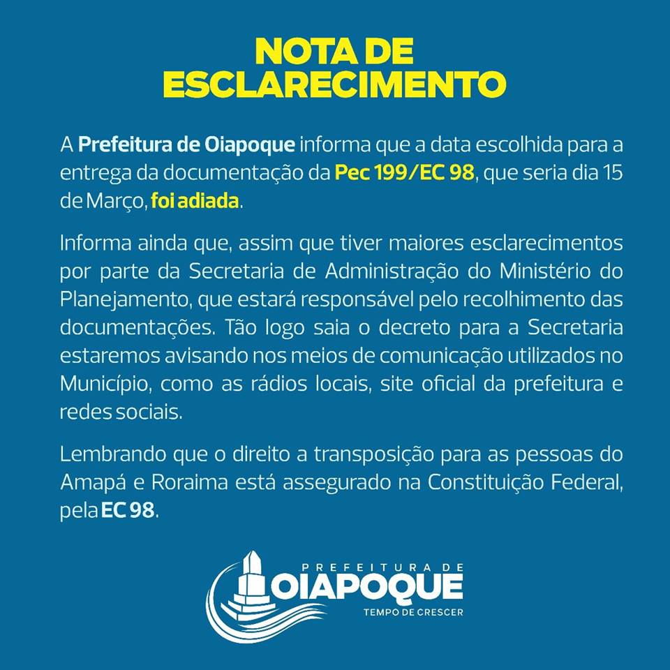 NOTA DE ESCLARECIMENTO