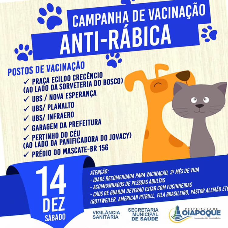 CAMPANHA DE VACINAÇÃO ANTI RÁBICA