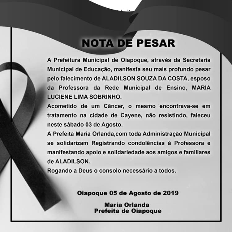 NOTA DE PESAR