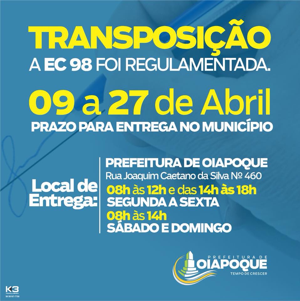 TRANSPOSIÇÃO A EC 98 FOI REGULAMENTADA