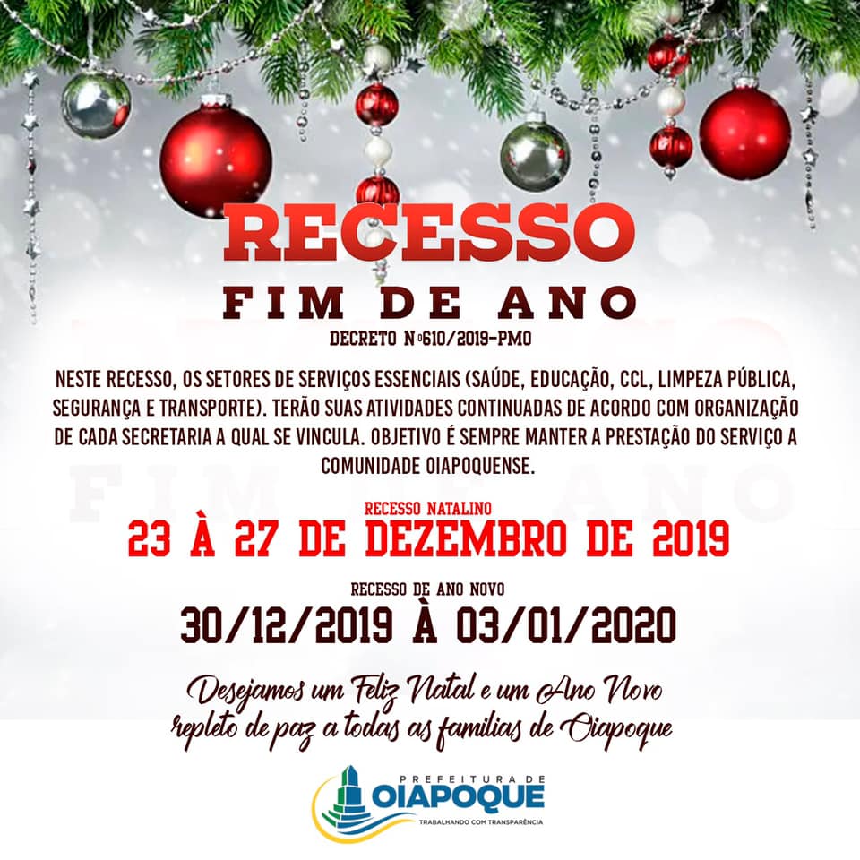 RECESSO FINAL DE ANO