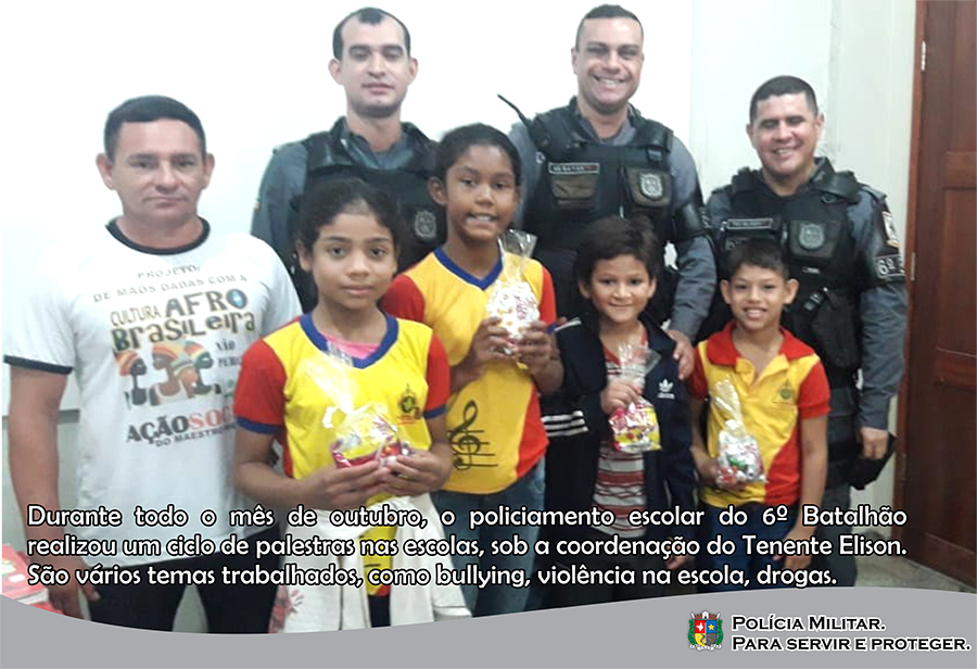 Policiamento escolar em ação