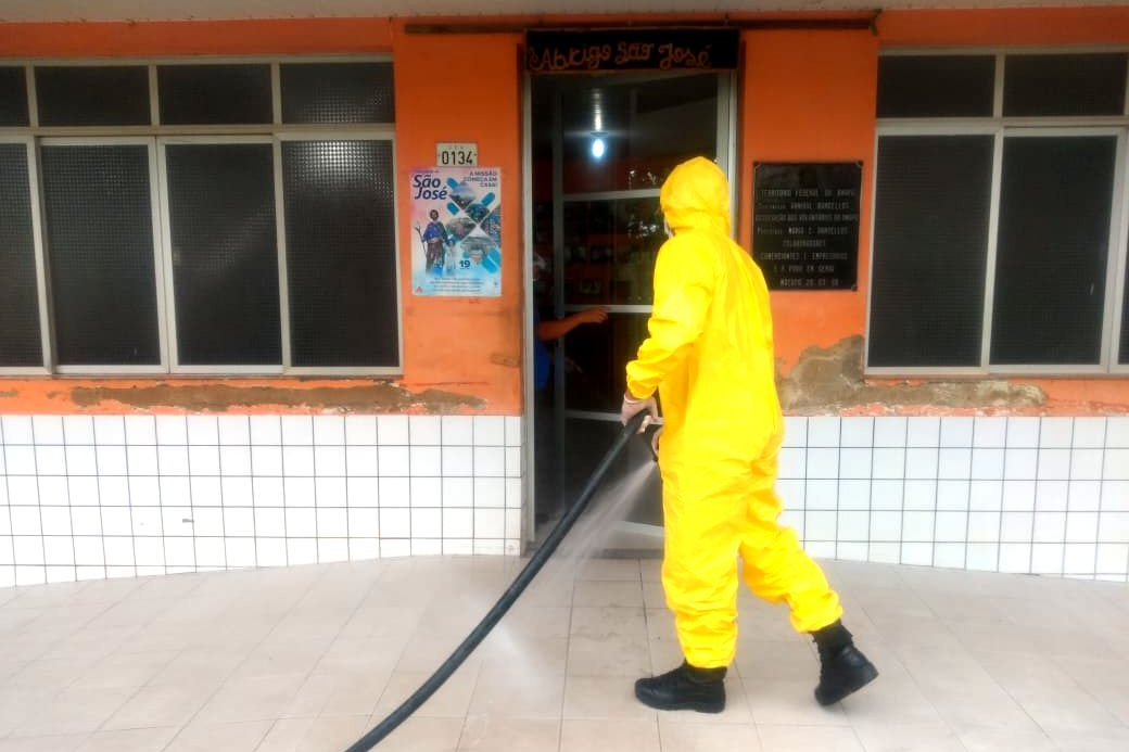 Abrigo São José recebe ação de desinfecção em combate a Covid-19