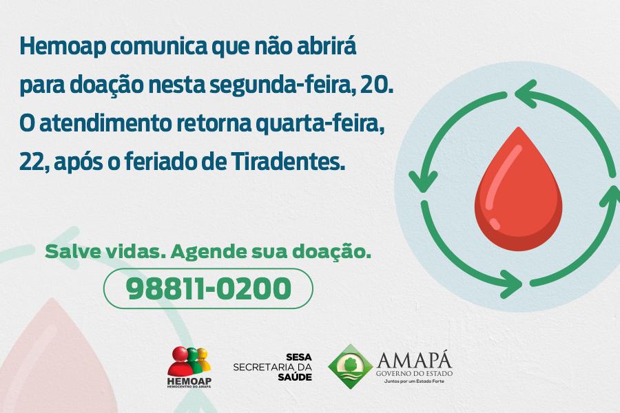 Hemocentro do Amapá será desinfectado nesta segunda-feira