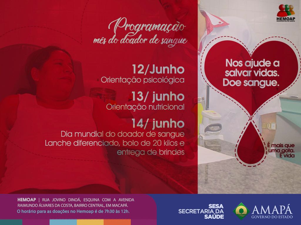 Hemoap realiza programação especial para comemorar Junho Vermelho