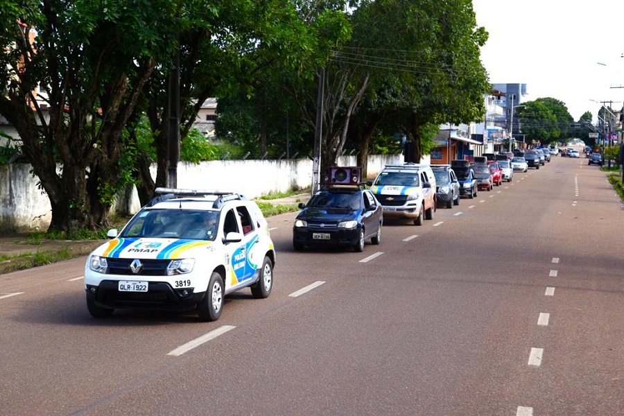 Quarentena: Governo do Estado do Amapá intensifica conscientização com carros de som e apoio da PM